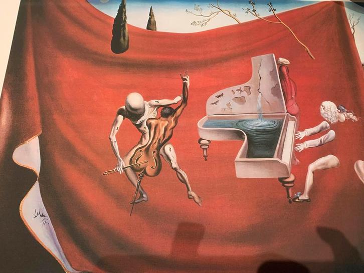 Dali piano prachtige authentieke litho op dik papier, Antiek en Kunst, Kunst | Litho's en Zeefdrukken, Ophalen