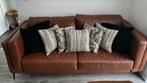 Te koop lederen salon cognac kleur ., Ophalen, Driepersoons, Rechte bank, 200 tot 250 cm