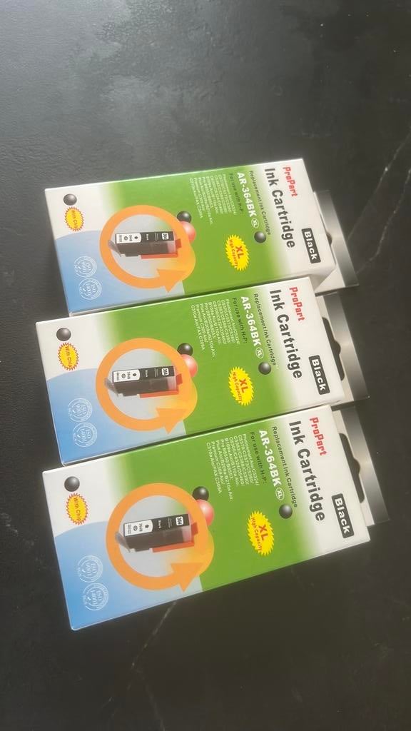 Zwarte inkt cartridge 3x HP Deskjet en Photosmart printers, Computers en Software, Ophalen of Verzenden, Cartridge