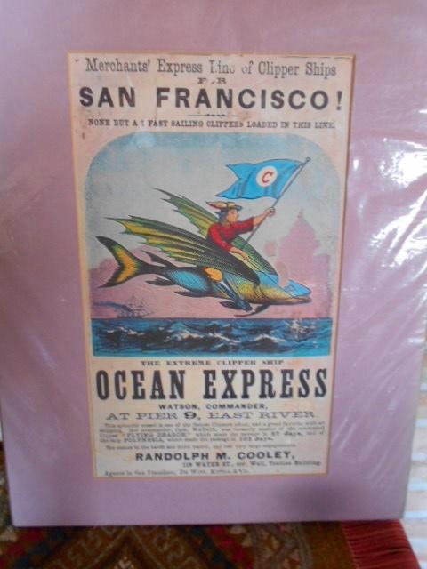 san francisco ocean express clipper, poster, Verzamelen, Foto's en Prenten, Zo goed als nieuw, Prent, Buitenland, Ophalen of Verzenden