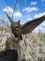 HIBOU EN BRONZE SIGNE SUR SOCLE (l'envol)., Enlèvement ou Envoi, Bronze