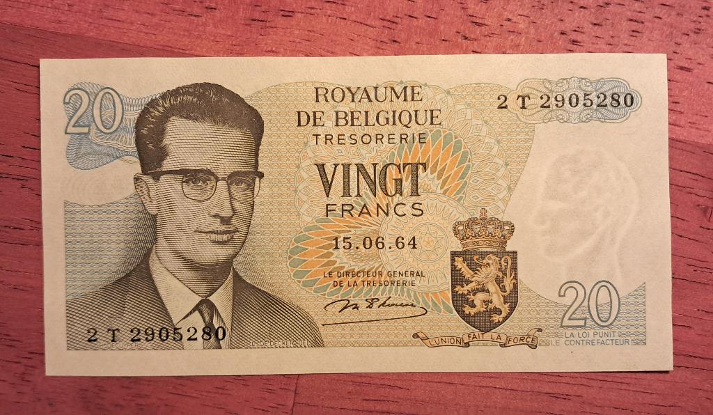 Billet de 20 francs Atomium - Unc (Haut de page), Enlèvement ou Envoi, Billets en vrac