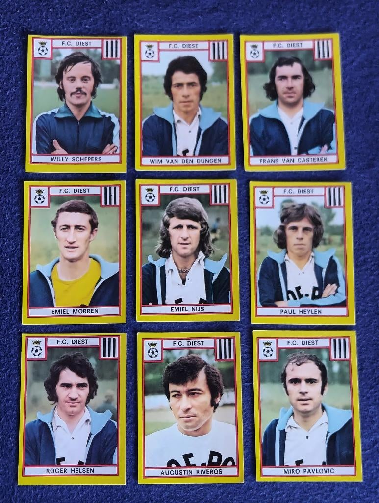 9 versch. Panini stickers voetbal ' FB 1975 - FC Diest ', Hobby & Loisirs créatifs, Autocollants & Images, Neuf, Plusieurs autocollants