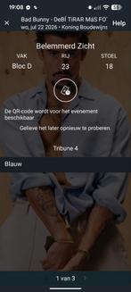 3 billets pour Bad Bunny 22/07 Bruxelles, Tickets & Billets