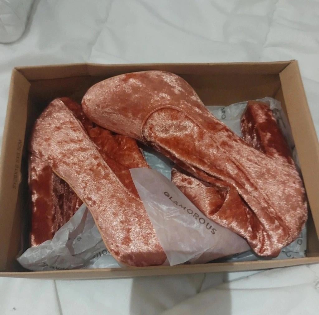 Bottine botte talon velour, Glamorous, Enlèvement, Neuf, Rose