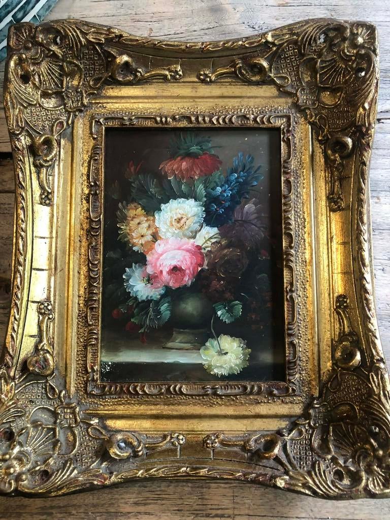 Bloemen Schilderij met gouden kader, Ophalen