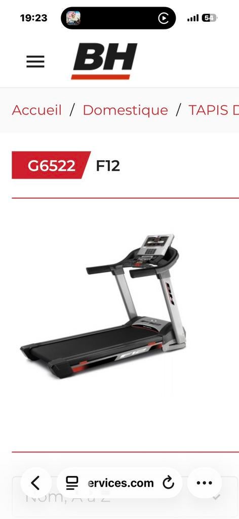 Tapis roulant BH F12, Jambes, Tapis roulant, Enlèvement, Utilisé