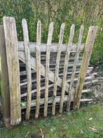 Stukken kastanjehouten fencing en poortje, Ophalen, Gebruikt, Hout