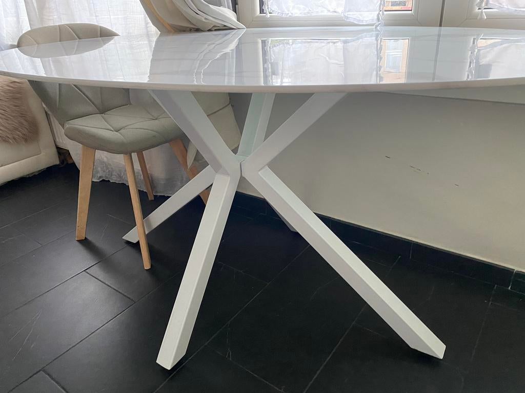 Table à manger marbré, Maison & Meubles, Enlèvement, Comme neuf