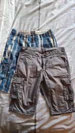 2 bermuda's (mt 164 grijs - mt 176 blauw geruit), Ophalen of Verzenden