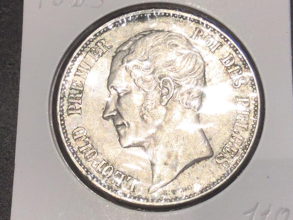 Belgique 5 Francs 1853 argent, Enlèvement ou Envoi, Argent