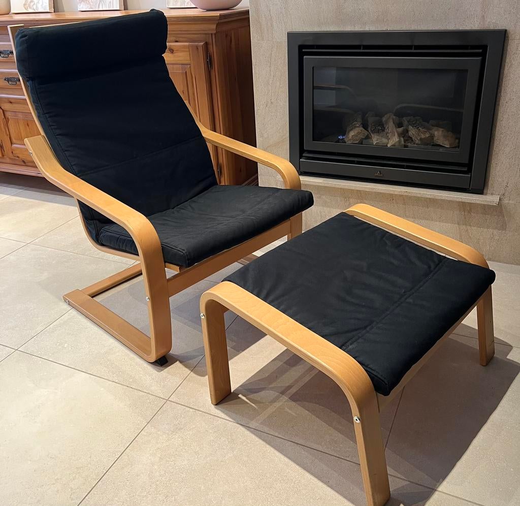 Relaxstoel met voetenbankje. In zeer goede staat, Ophalen, Zo goed als nieuw