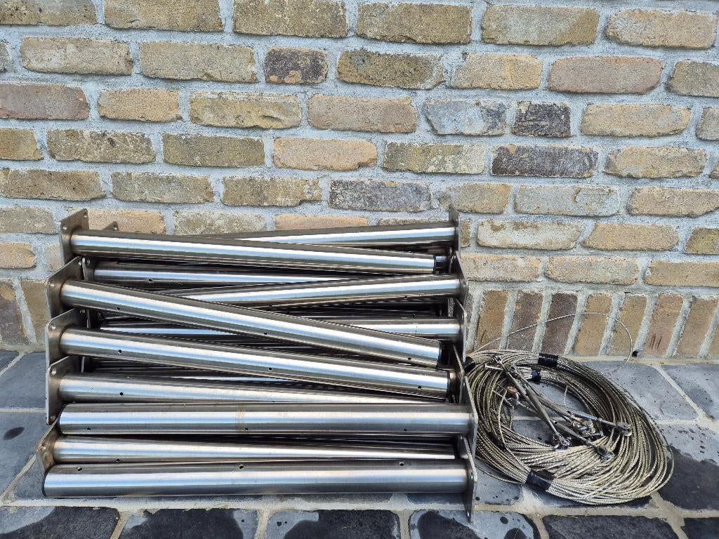 Omheining RVS 316 inox - 65cm x Ø50mm x 2mm, Ophalen, Zo goed als nieuw, Inox