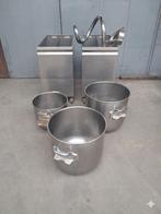 Lot de 3 Cuves de Pétrissage + Mélangeur Spirale Inox, Enlèvement ou Envoi, Mélangeur