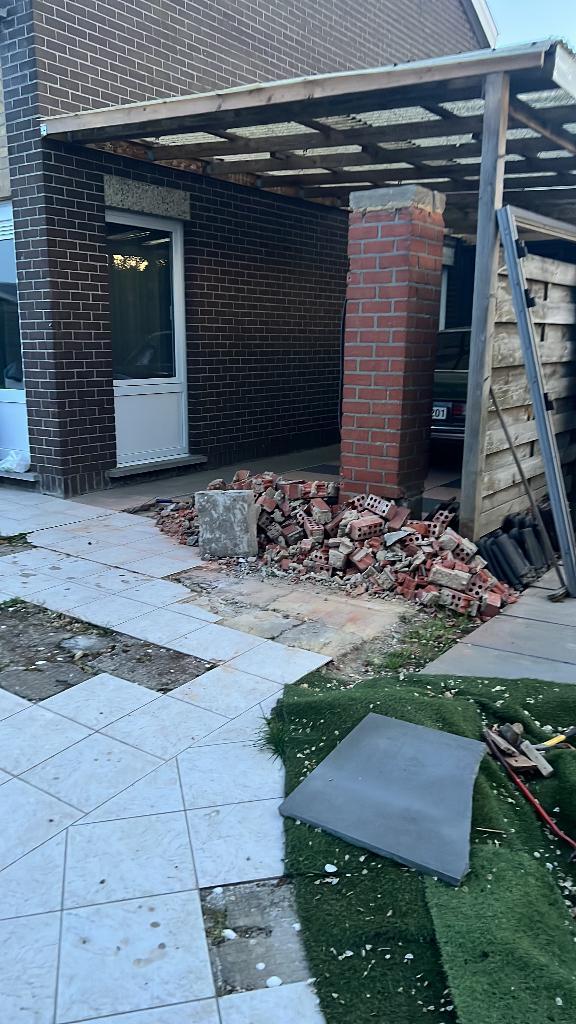 Steenpuin, Tuin en Terras, Grind, Keien en Split, Gebruikt, Overige typen, Rood, Overige materialen, Ophalen