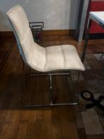 Witte lederen stoelen met chrome poten niets kapot, Ophalen, Zo goed als nieuw, Wit, Leer