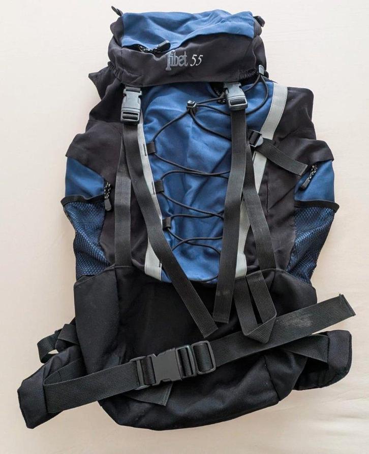 Rugzak TIBET 55L - Wandelrugzak - Wandelrugzak, Handtassen en Accessoires, Tassen | Sporttassen, Zo goed als nieuw, Unisex volwassen