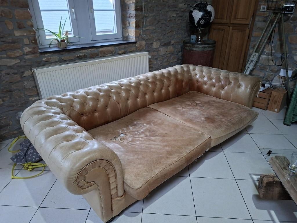 chesterfield 300/120 cm, Maison & Meubles, 100 à 125 cm, 250 à 300 cm, Quatre personnes ou plus, Chesterfield