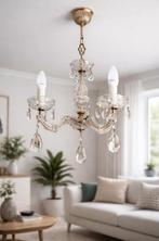 Lustre en verre avec pampilles, Ophalen, Gebruikt, Glas