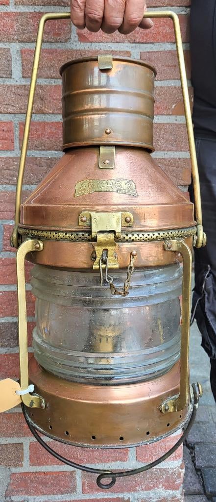 Ankerlicht op olie – hoogte 48cm, Collections, Marine, Utilisé, Ustensile, Enlèvement ou Envoi