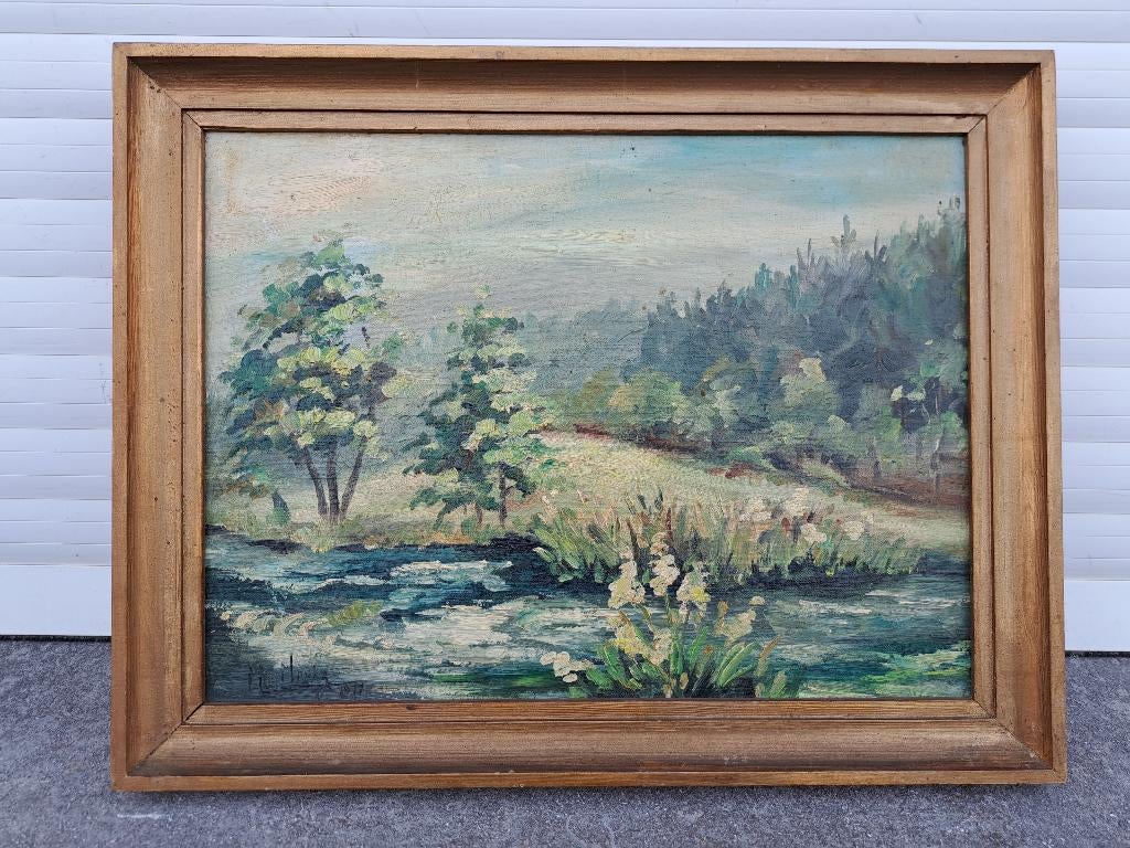 huile sur toile paysage signe marie louise mertz, Enlèvement ou Envoi