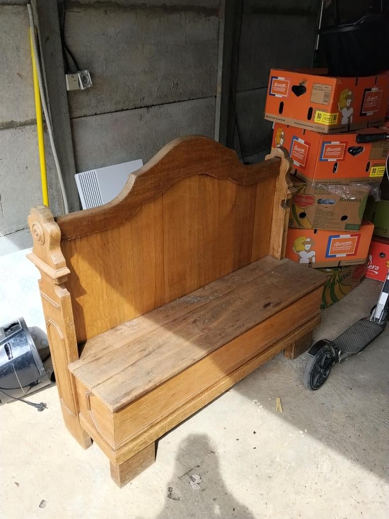 Banc en chêne/ tête de lit, Antiquités & Art, Antiquités | Meubles | Lits, Enlèvement