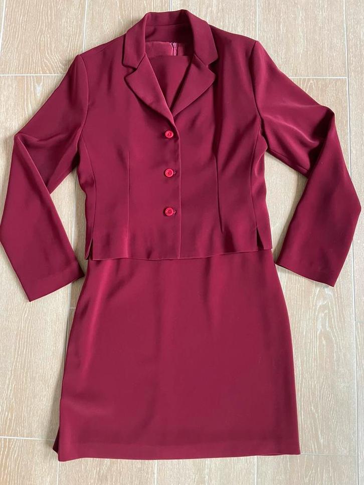 Rok + jaspak, maat M, Kleding | Dames, Jurken, Zo goed als nieuw, Maat 38/40 (M), Rood, Boven de knie, Ophalen of Verzenden