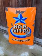 Stoer antiek emaille reclamebord, KAR MITRI zigaretten., Enlèvement ou Envoi, Utilisé, Panneau publicitaire