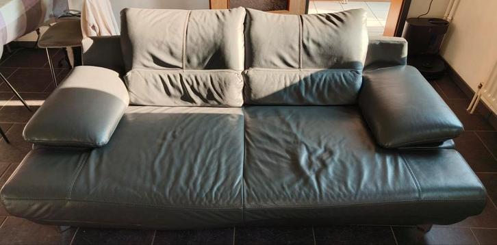A VENDRE - Canapé cuir 2/3 pers., Maison & Meubles, Canapés | Salons, Utilisé, Banc droit, Trois personnes, 200 à 250 cm, 100 à 125 cm