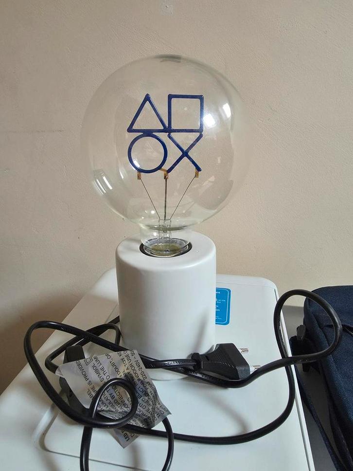 Padalone Play Station-lamp met lamp, Huis en Inrichting, Lampen | Tafellampen, Zo goed als nieuw, Glas, Ophalen of Verzenden