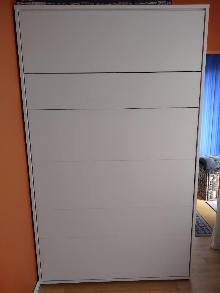 Opklapbed 120 cm BC-02 Lenart, Huis en Inrichting, Slaapkamer | Bedden, Ophalen, Gebruikt, Wit, Twijfelaar