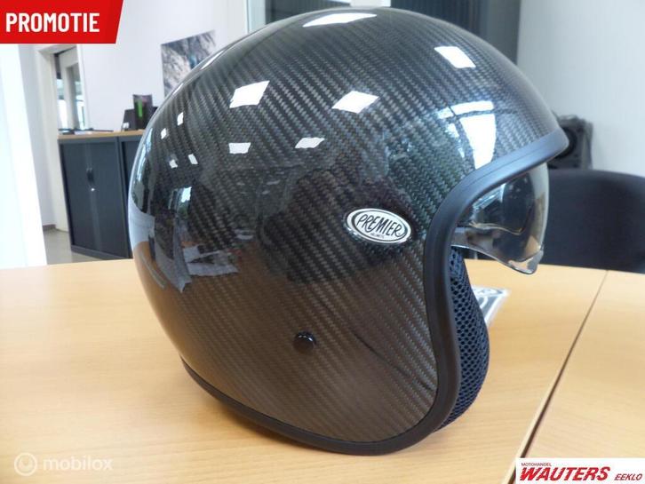 Premier Vintage Platinum Ed. Carbon Jethelm smal, Motoren, Kleding | Motorhelmen, Nieuw met kaartje, Ophalen of Verzenden