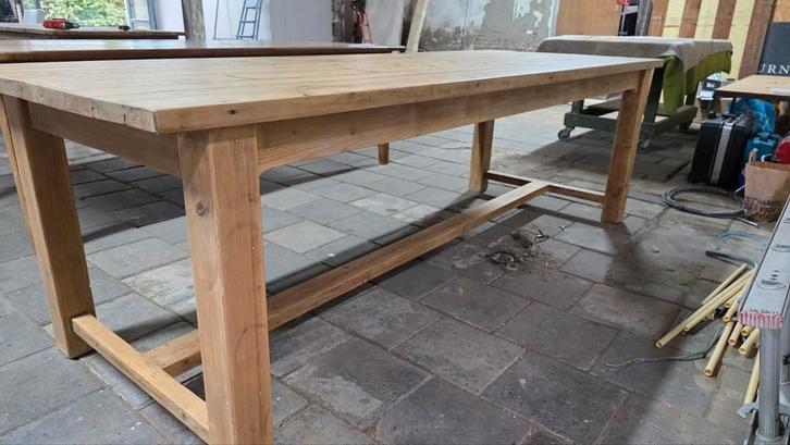 Oude boerentafel 250 cm lang mooi landelijke uitstraling, Maison & Meubles, Tables | Tables à manger, Utilisé, Pin, Enlèvement ou Envoi