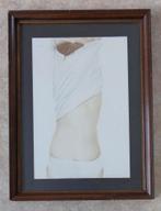 MARIO CALLENS / ONTBLOTE RUG / ORIGINEEL / 62x47cm / KADER, Ophalen of Verzenden