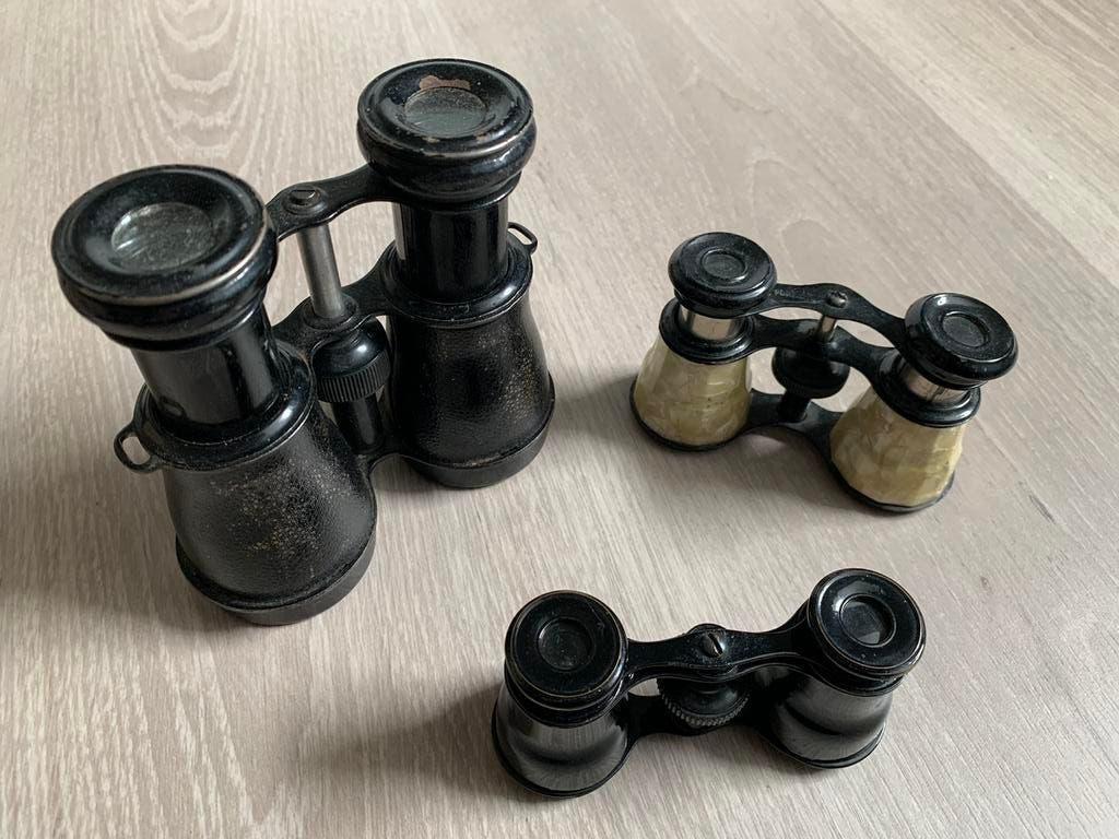 Lot van 3 antieke verrekijkers, Enlèvement, Comme neuf