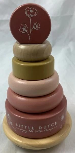 Tour empilable Little Dutch en bois Wild Flowers Tour rose e, Envoi, Comme neuf, Autres types