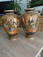 2 magnifiq grands vases Satsuma, 37 x 24 cm. Prix pour les 2, Antiquités & Art, Enlèvement ou Envoi