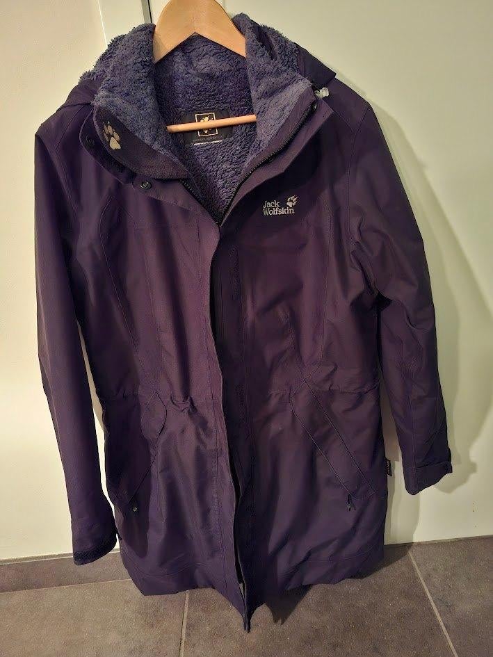 donkerblauwe winterjas Jack Wolfskin maat XL, Kleding | Dames, Jassen | Winter, Blauw, Maat 42/44 (L), Ophalen of Verzenden, Jack Wolfskin