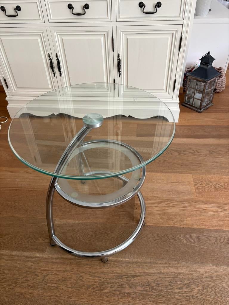 URGENT ! Table de salon ronde en verre solide, Maison & Meubles, Moins de 50 cm, Verre, Rond, Comme neuf