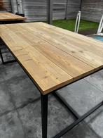 Tafel steigerhout + 6 stoelen. 180x100 cm, Huis en Inrichting, Ophalen, Zo goed als nieuw