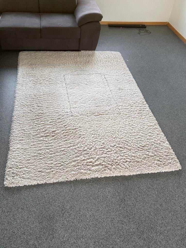 Tapis en bon état - couleur écru, Enlèvement, Comme neuf, Blanc