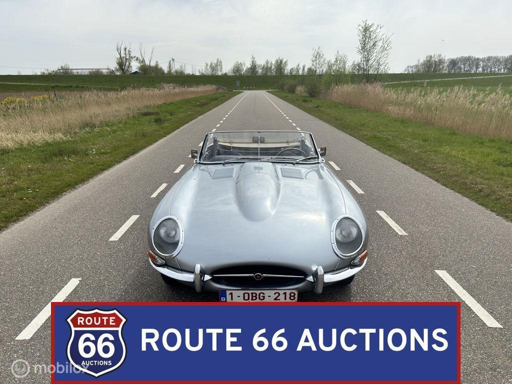 Jaguar E-Type Series 1 3.8 OTS | 1961 | Route 66 Auctions, Auto's, Zwart, Bedrijf, Handgeschakeld, Overige carrosserie