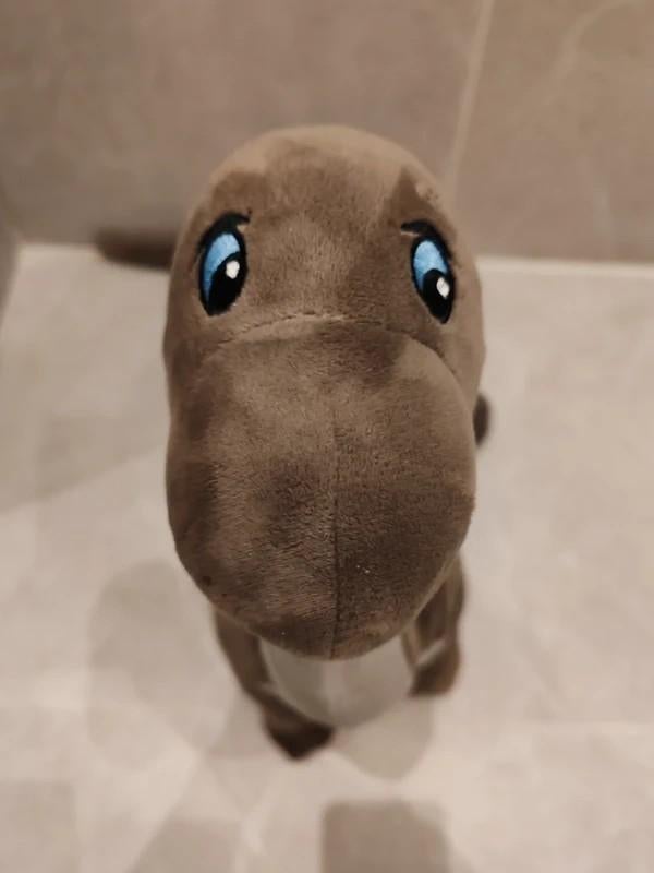 Ikea dinosaurus knuffel, Grijs, Ophalen of Verzenden, Zo goed als nieuw, Middelgroot (20 tot 80 cm)