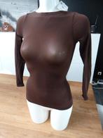 Wolford - Buenos Aires Top Long Sleeves - XS + kleur : Umber, Wolford, Ophalen of Verzenden, Bruin, Body of Korset