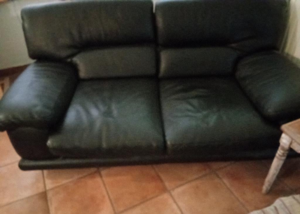Canapé, 75 à 100 cm, Comme neuf, Enlèvement, Cuir noir