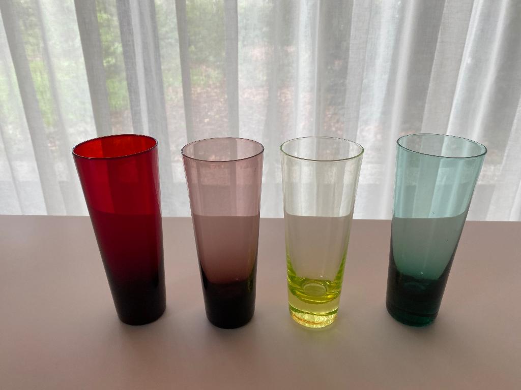 Set van 4 vintage glazen, Ophalen, Nieuw