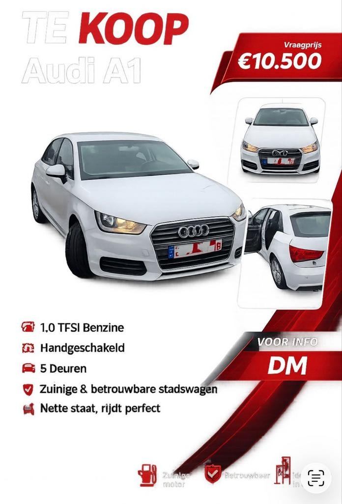 Prachtige Audi A1 sportback, Auto's, Audi, Voorwielaandrijving, A1, Wit, Particulier