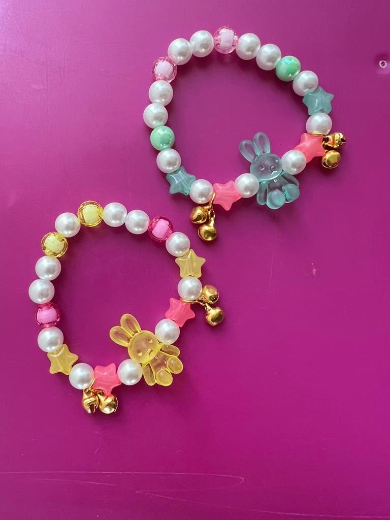 Set Groen en Geel Armbandjes met belletjes, Bijoux, Sacs & Beauté, Bijoux pour enfant, Enlèvement ou Envoi, Neuf, Autres couleurs