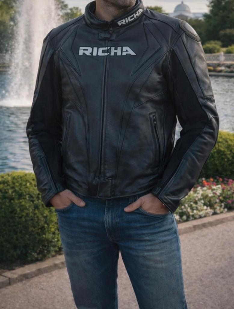 Veste cuir Moto RICHA Taille 50, Motos, Enlèvement ou Envoi, Pantalon | cuir