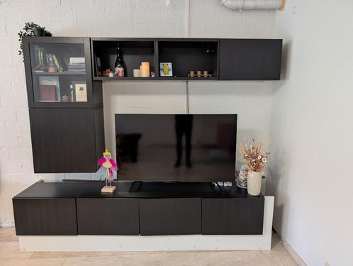 TV hangkastcombo- donker antraciet - BxH 240 cm x 2m, Huis en Inrichting, Kasten |Televisiemeubels, Gebruikt, 150 tot 200 cm, 200 cm of meer